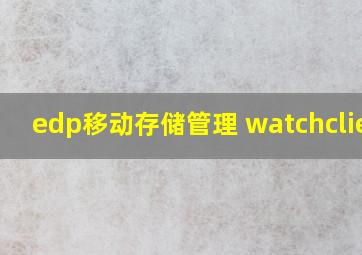 edp移动存储管理 watchclient